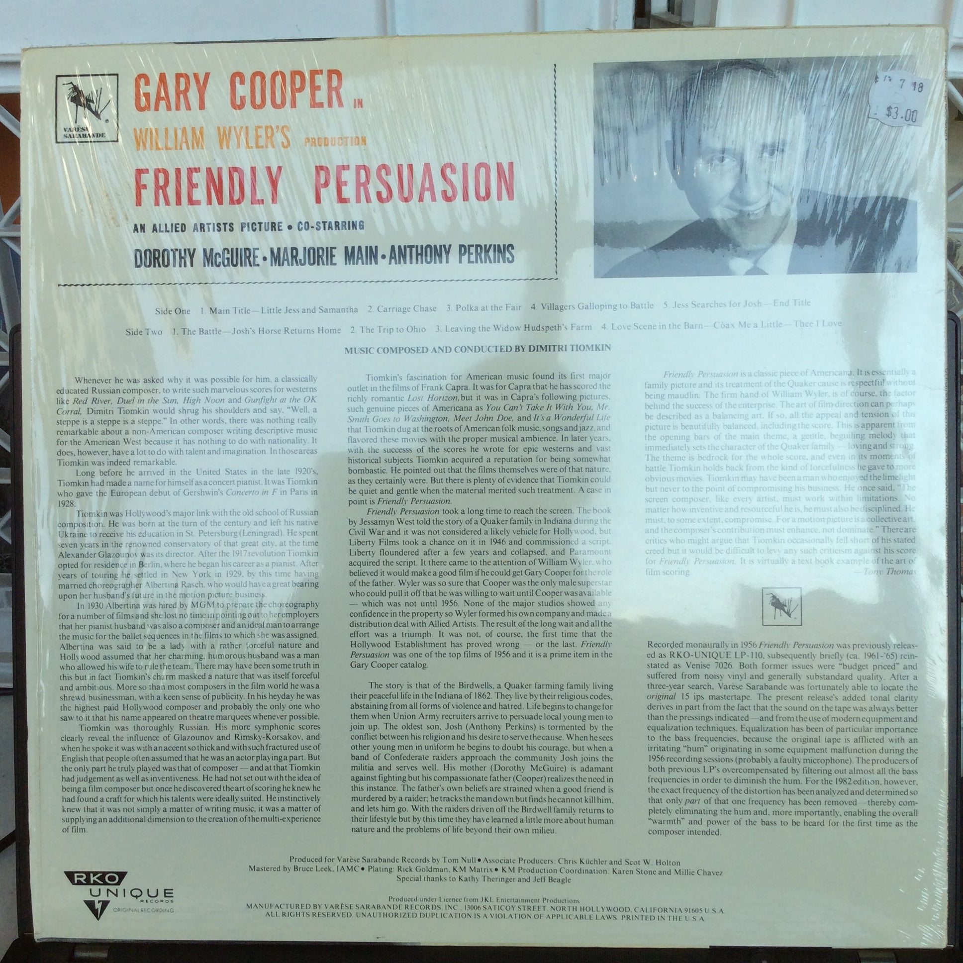 Friendly Persuasion (Original Music From The Soundtrack Of The Motion Picture) (VINYL) | Near Mint (NM) Near Mint (NM)