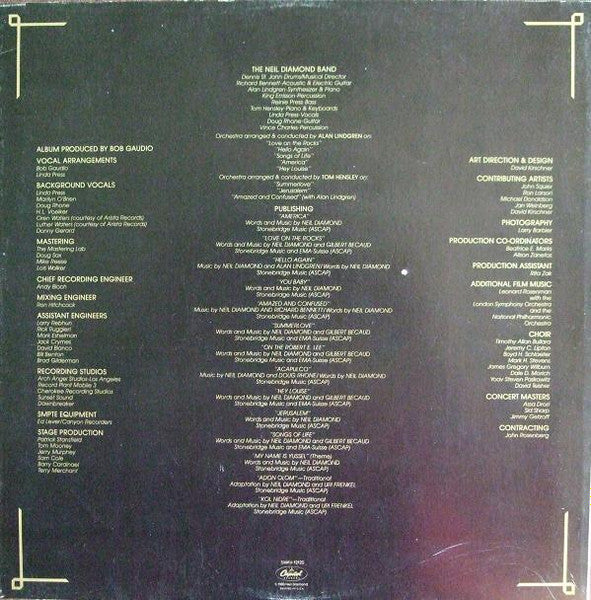 Neil Diamond - The Jazz Singer (Original Songs From The Motion Picture) (VINYL) | Near Mint (NM) Near Mint (NM)