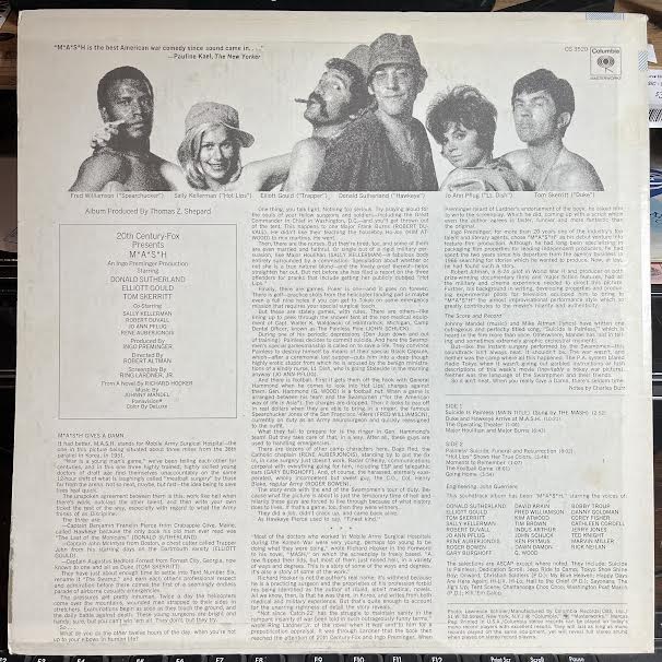 Johnny Mandel - M*A*S*H (Original Soundtrack Recording) (VINYL) | Near Mint (NM or M-) Excellent (EX)