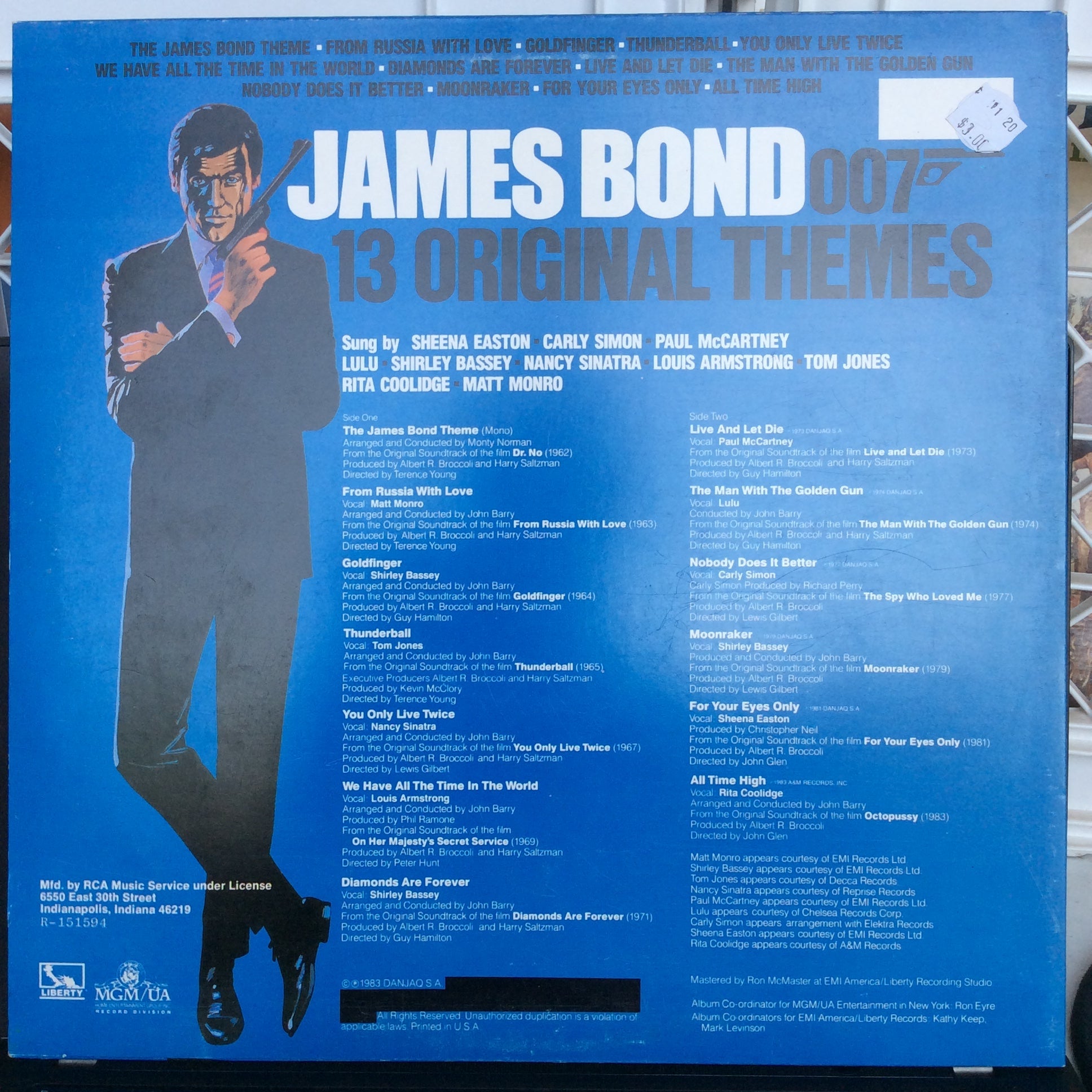 Various - James Bond - 13 Original Themes (VINYL) | Near Mint (NM) Excellent+ (EX+)