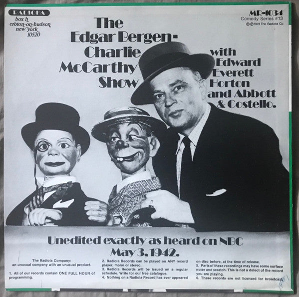The Edgar Bergen Show With Charlie McCarthy (VINYL) | Mint (M) Mint (M)