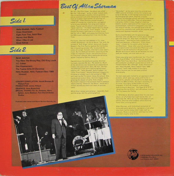 Allan Sherman - The Best Of Allan Sherman (VINYL) | Near Mint (NM) Near Mint (NM)