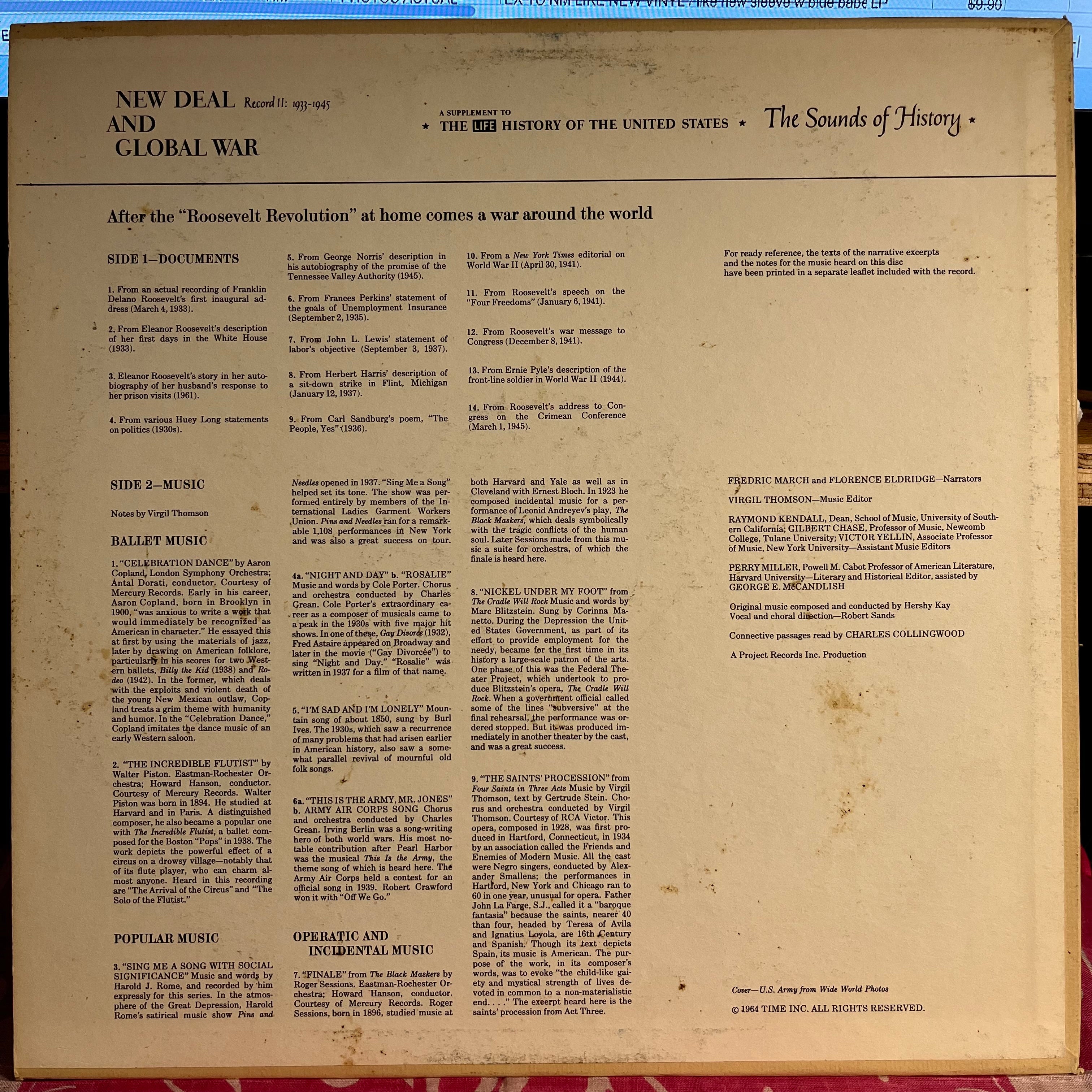 Various - The Sounds Of History Record 11: 1933-1945 / New Deal And Global War | Near Mint (NM) Excellent (EX)