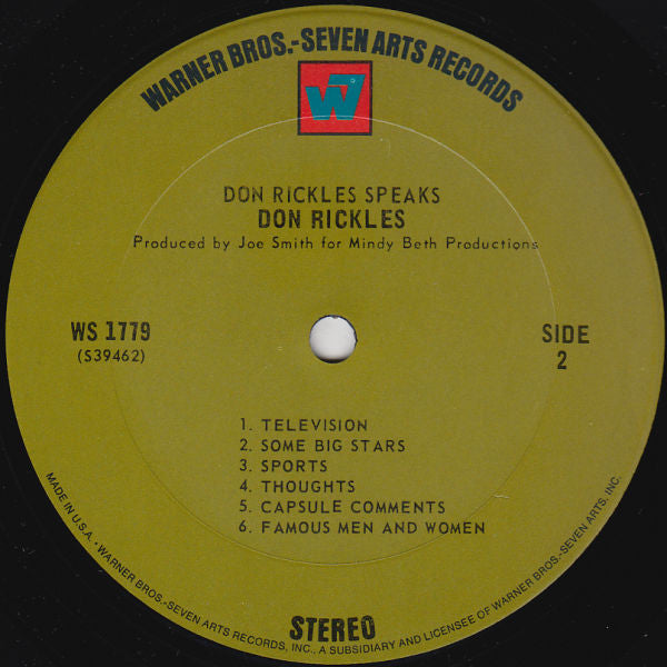 Don Rickles - Don Rickles Speaks! (VINYL) | Very Good Plus (VG+) Excellent (EX)
