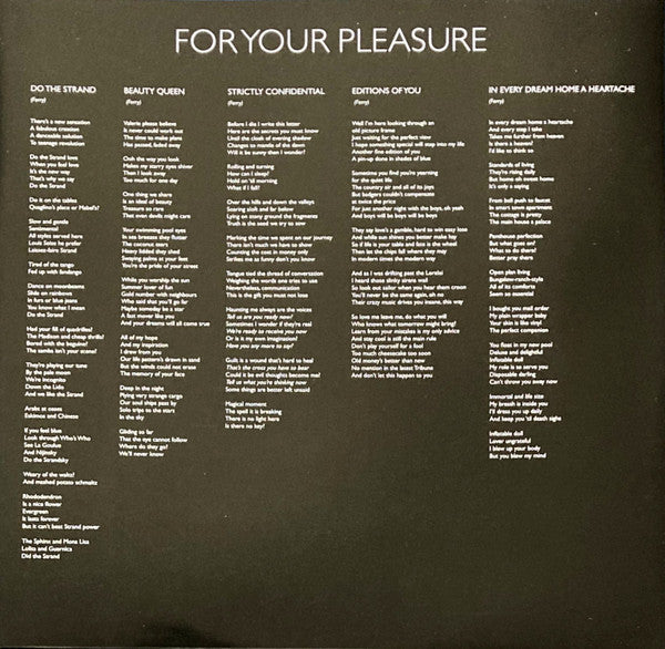 Roxy Music - For Your Pleasure | Mint (M) Mint (M)