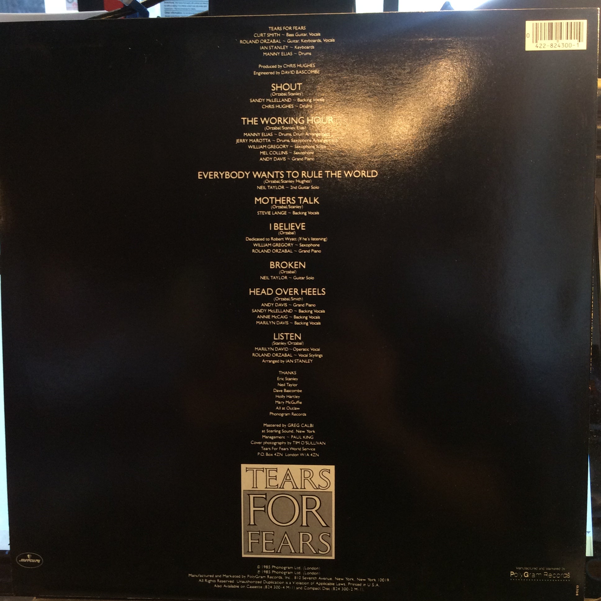 Tears For Fears - Songs From The Big Chair (VINYL) | Near Mint- (NM-) Near Mint (NM)