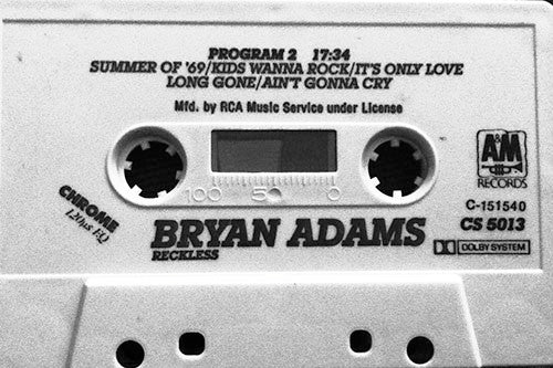 Bryan Adams - Reckless *CASSETTE* | Near Mint (NM) Near Mint (NM)