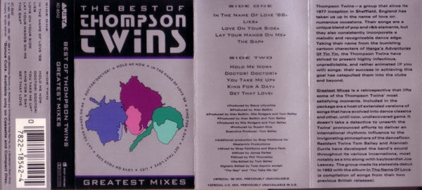 Thompson Twins - The Best Of Thompson Twins / Greatest Mixes *CASSETTE* | Near Mint (NM) Near Mint (NM)