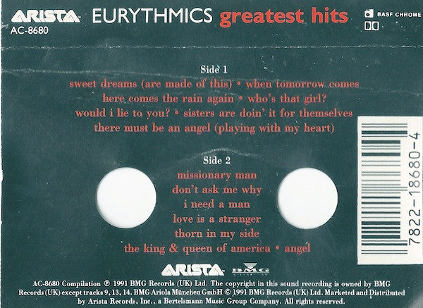 Eurythmics - Greatest Hits *CASSETTE* | Near Mint (NM) Near Mint (NM)
