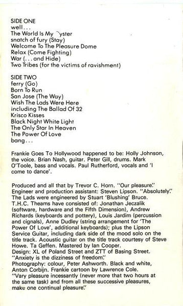 Frankie Goes To Hollywood - Welcome To The Pleasuredome *CASSETTE* | Near Mint (NM) Near Mint (NM)