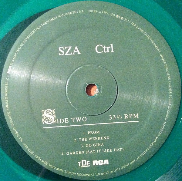SZA - Ctrl (TRANSLUCENT GREEN VINYL) | Mint (M) Mint (M)