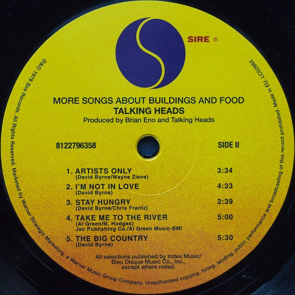 Talking Heads - More Songs About Buildings And Food | Mint (M) Mint (M)
