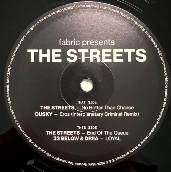 The Streets - Fabric Presents The Streets (2xVINYL) | Mint (M) Mint (M)