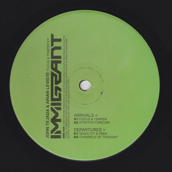 John Tejada & Arian Leviste - Focus & Temper EP | Very Good Plus (VG+) Near Mint (NM)