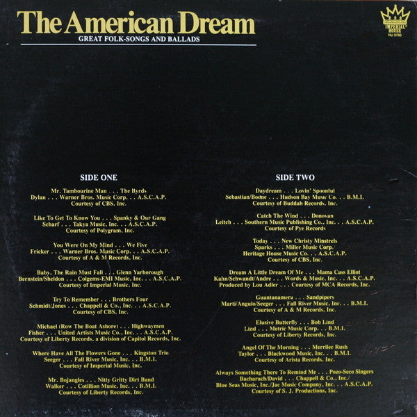 Various - The American Dream - Great Folk Songs And Ballads | Near Mint (NM) Very Good Plus (VG+)