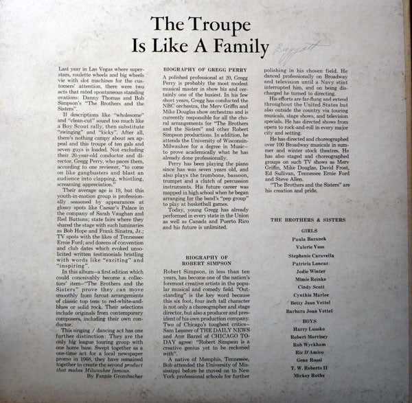 Meet The Brothers & Sisters | Very Good Plus (VG+) Near Mint (NM)