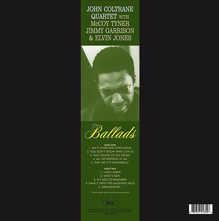 The John Coltrane Quartet Ballads DOL LP, Album, RE, 180 Mint (M) Mint (M)