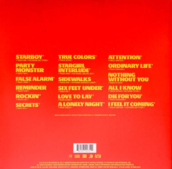 The Weeknd - Starboy (2x Red Translucent Vinyl) | Mint (M) Mint (M)