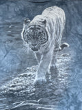2004 White Tiger Nature Tie Dye Shirt | Men's 100% Cotton L Short Sleeve T-Shirt |