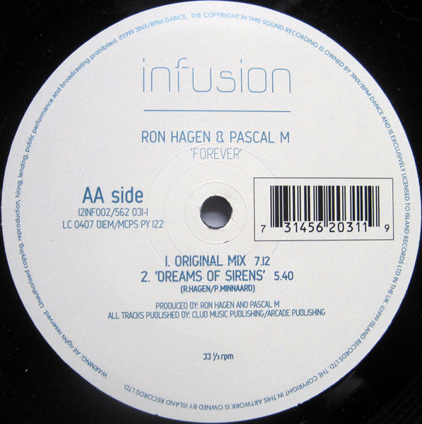 Ron Hagen & Pascal M. - Forever (VINYL) | Excellent (EX) Very Good Plus (VG+)