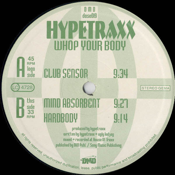 Hypetraxx - Whop Your Body | Very Good Plus (VG+) Good Plus (G+)