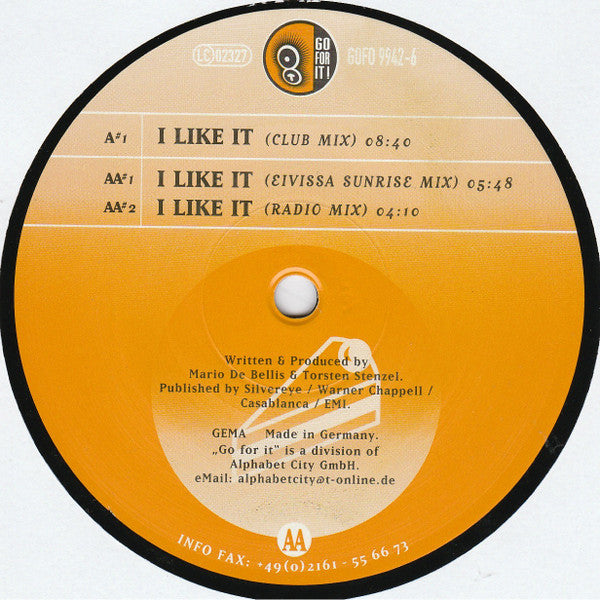 Mario De Bellis - I Like It | Very Good Plus (VG+) Excellent (EX)