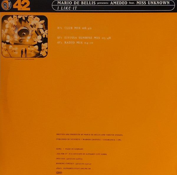 Mario De Bellis - I Like It | Very Good Plus (VG+) Excellent (EX)