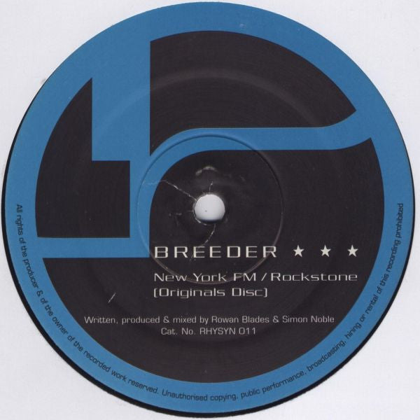 Breeder - New York FM / Rockstone (Originals Disc) | Very Good (VG) Generic