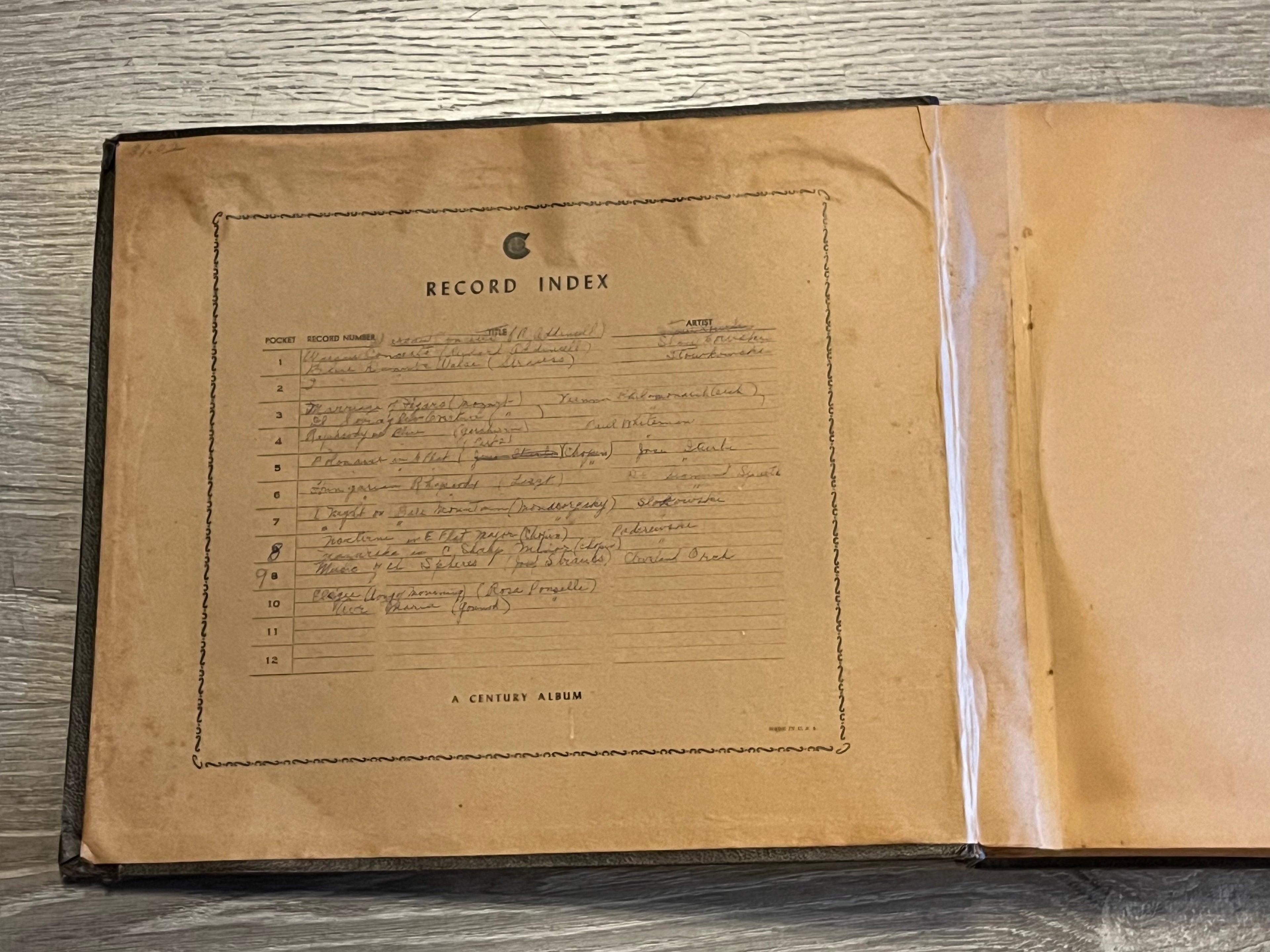 78 rpm - 12 Page 12" 78RPM Record Book / Century Album | Very Good (VG) Good Plus (G+)