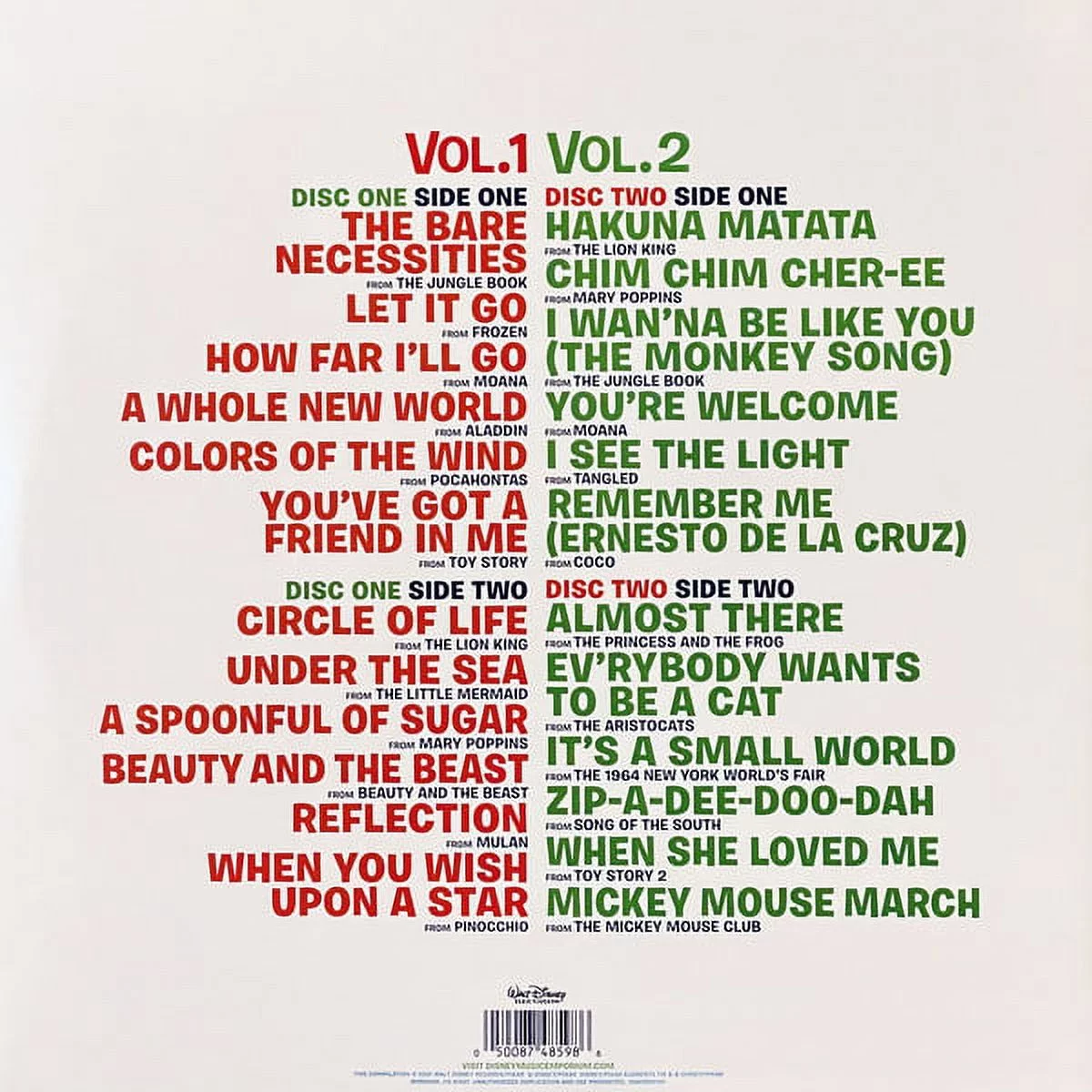 Various Artists - Disney Ultimate Hits Vol.1 & 2 (Limited Edition, Green & Blue Vinyl) (2 Lp's) | Mint (M) Mint (M)