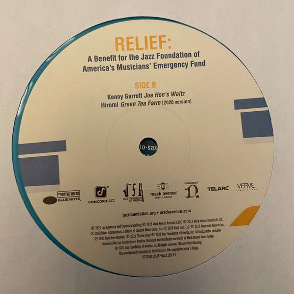 Relief A Benefit For The Jazz Foundation Of America's Musician's Emergency Fund | Mint (M) Mint (M)