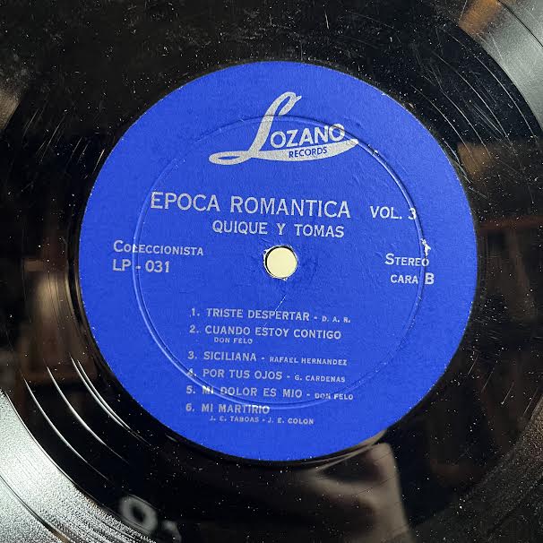 Quique y Tomas - Epoca Romantica Con Quique y Tomas Vol 3 (VINYL) | Very Good Plus (VG+) Very Good (VG)