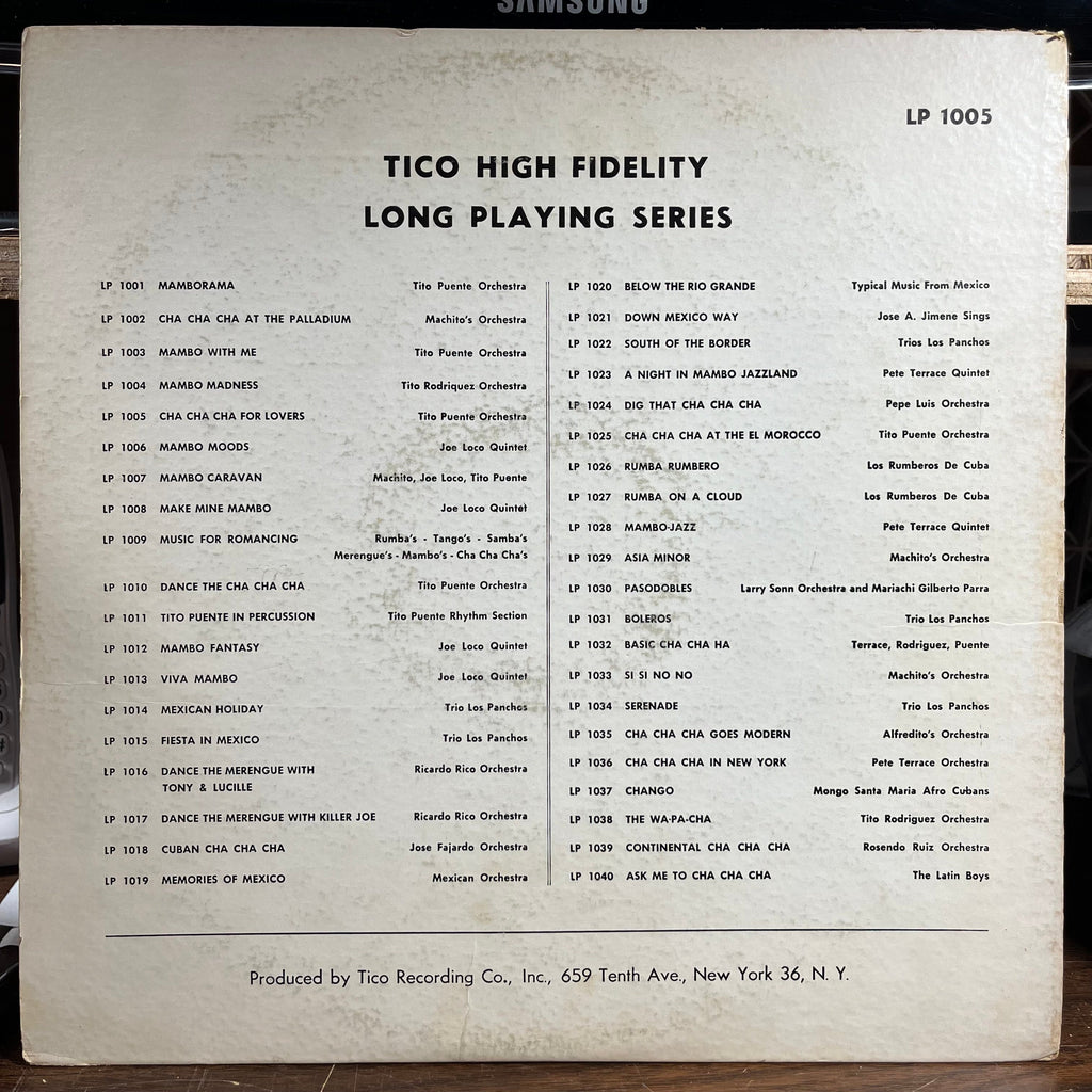 Tito Puente - Cha Cha Cha's For Lovers (VINYL) | Very Good (VG) Good Plus (G+)