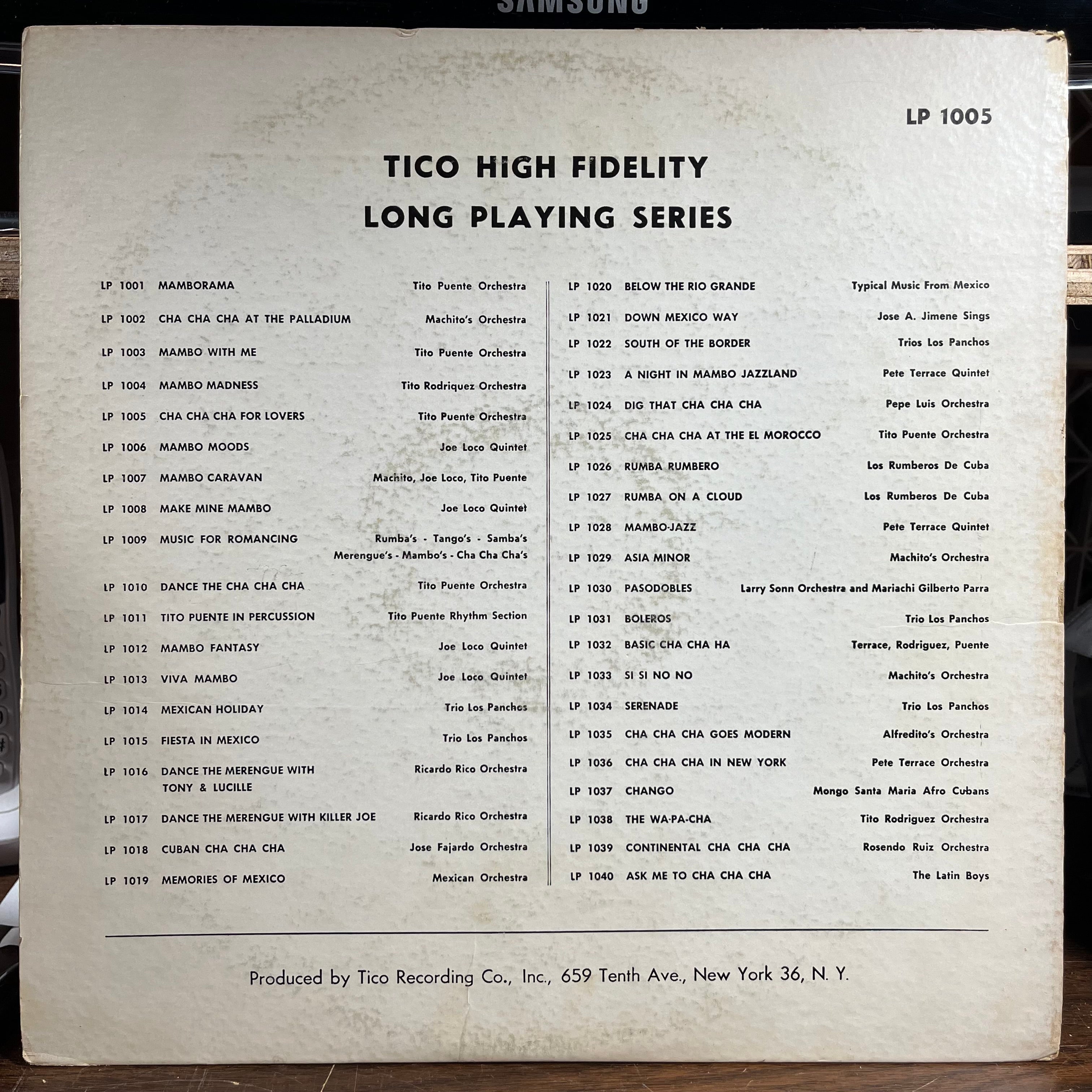 Tito Puente - Cha Cha Cha's For Lovers (VINYL) | Very Good (VG) Good Plus (G+)