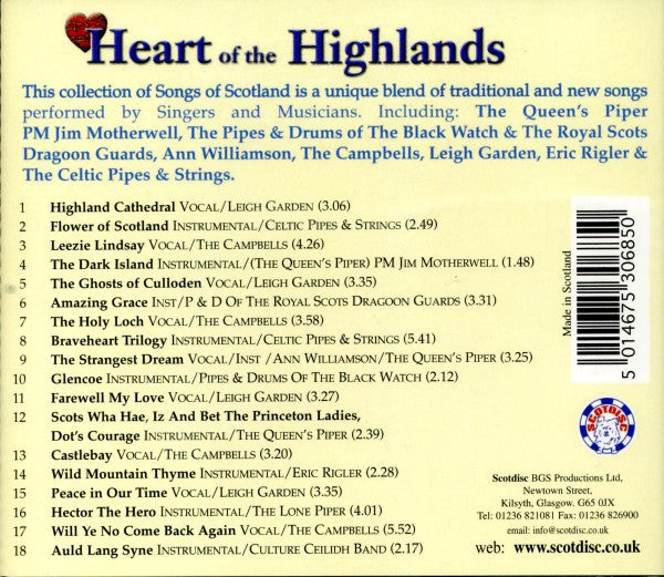 Various - Heart Of The Highlands (The Great Celtic Anthems Of Scotland) (CD) | Near Mint (NM) Excellent (EX)