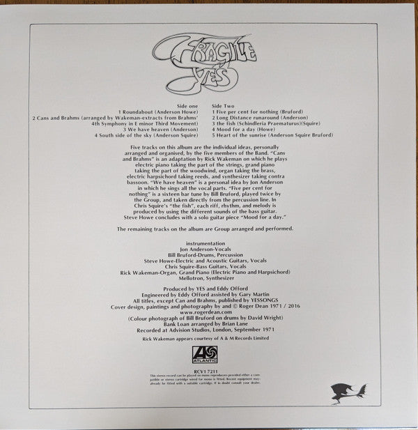 Fragile (CLEAR VINYL - REISSUE* | Mint (M) Mint (M)
